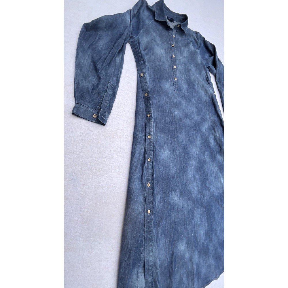 Pure J Jill Indigo Side Button Oversized Shirt Dress Size XS Blue Wash NWOT
